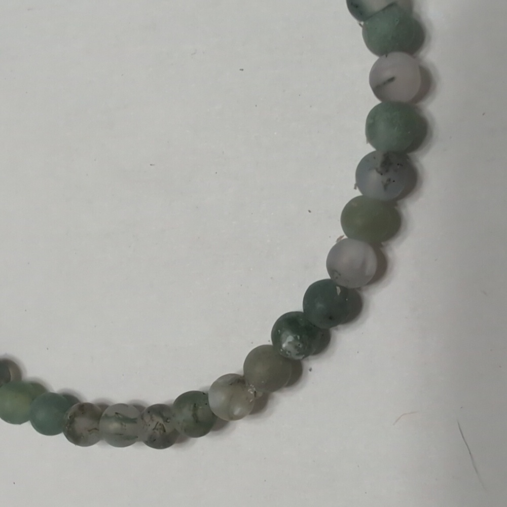 Moss Agate Stretch Bracelet - Picture 2 of 2